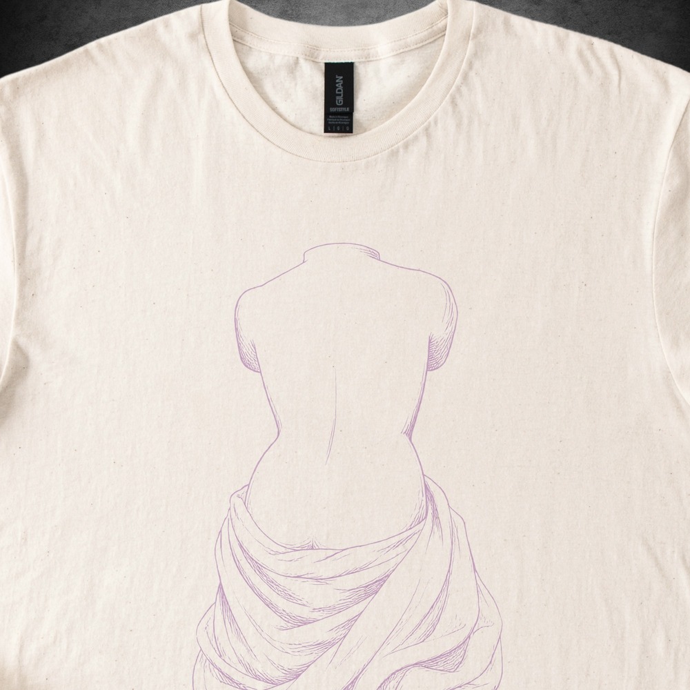 Draped Torso Fragment with Pooling Fabric Long Sleeve Tee